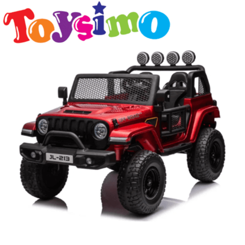 12V OFF ROAD LEATHER SEAT Red RIDE ON JEEP