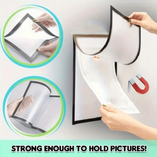 1Pc Magnetic Acrylic Sign Holder A4 Black