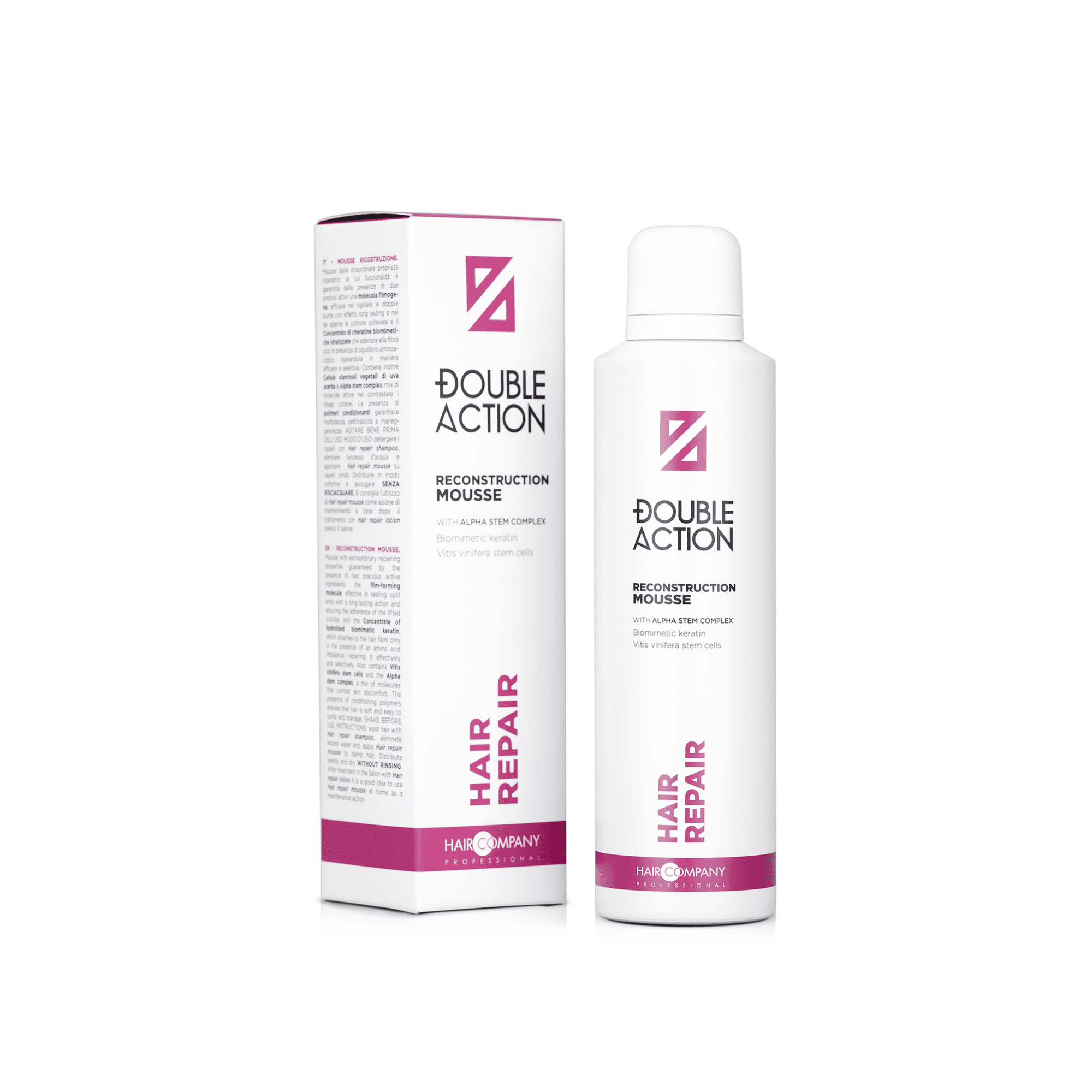 Hair Company Double action Reconstruction mousse for hair repair with alpha stem complex 200ml