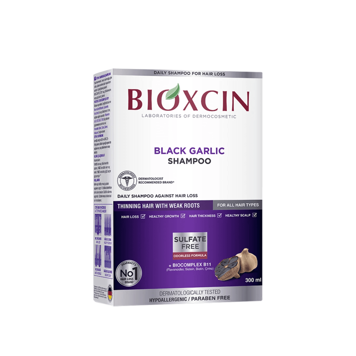 Bioxcin Black Garlic Daily Shampoo for hair loss for all hair types 300ml 