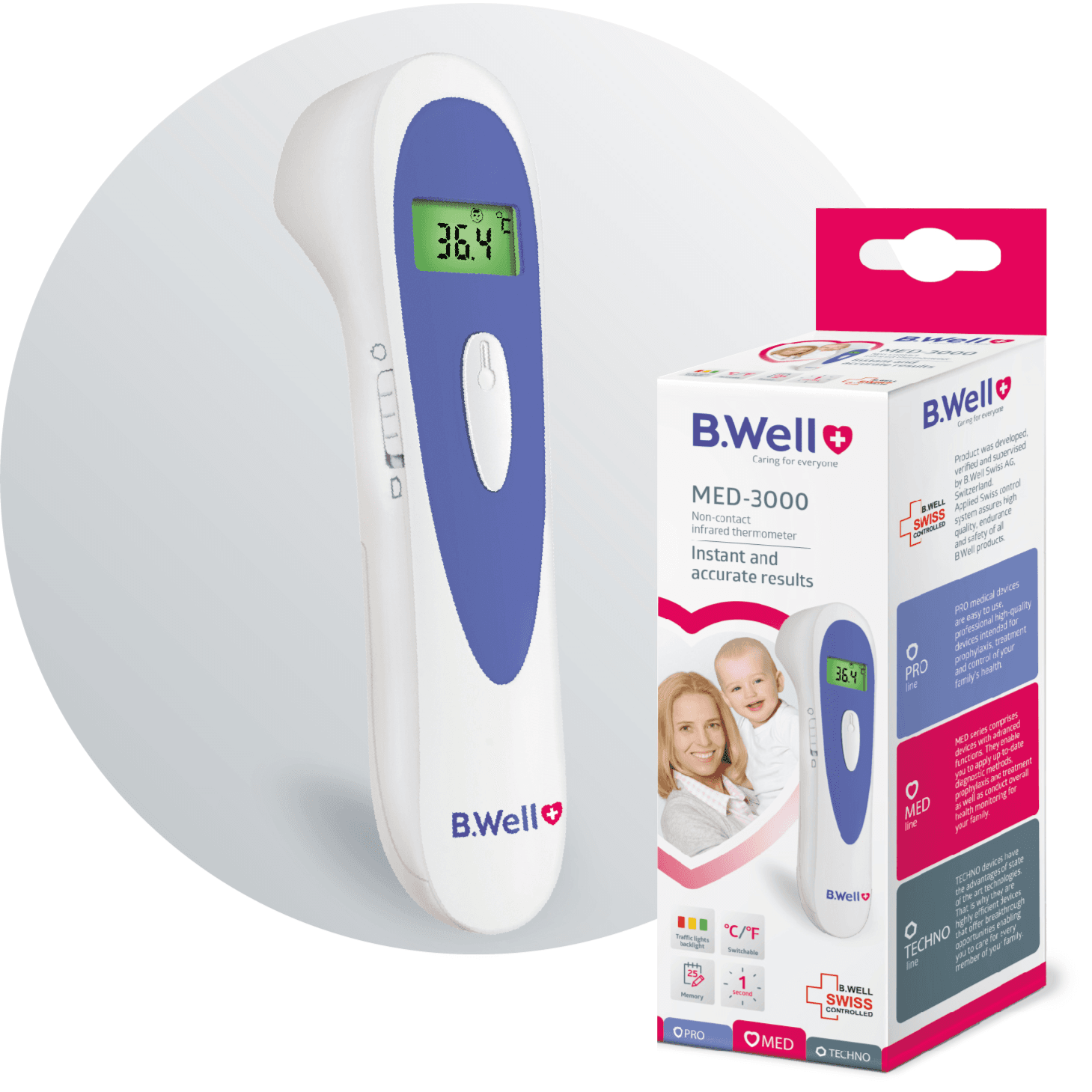 B.well Non Contact Infrared Thermometer Med-3000