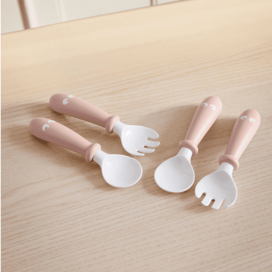 Babybjorn Baby Spoon And Fork - 4 Pcs (Powder Pink)