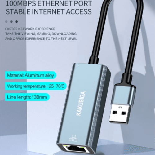 KAKUSIGA - PORTABLE OTG ETHERNET ADAPTER USB-A TO RJ45 (KSC-906)