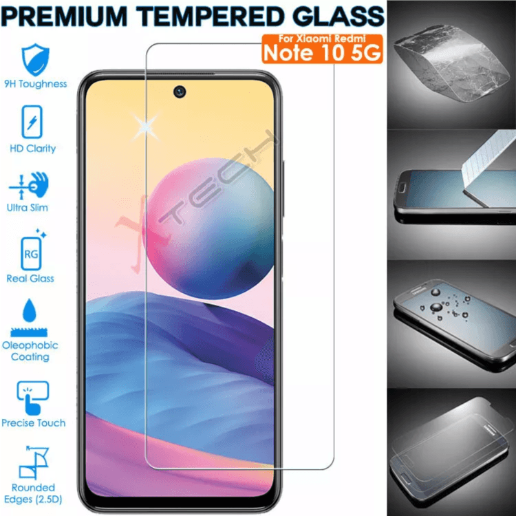 واقي شاشة زجاجي مقوى 2.5D 9H لهاتف Xiaomi Redmi Note 10 5g