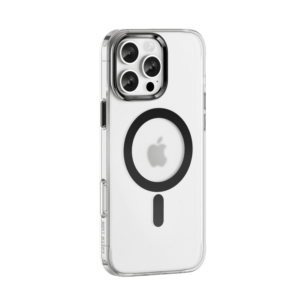 COVER  iPhone 16 series MagSafe Crystal ultra slim MATT CLEAR BLACK  GREEN LION
