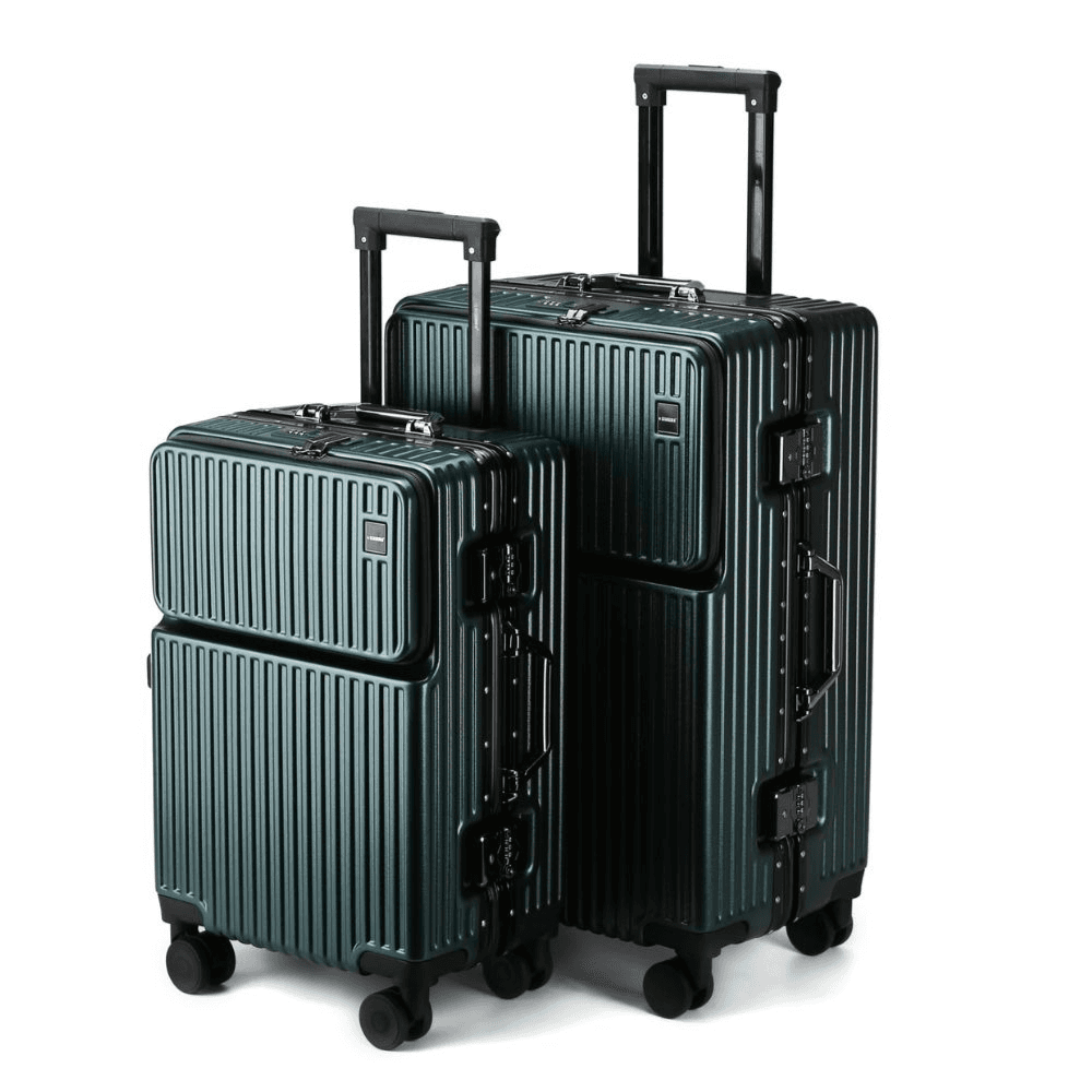 STARGOLD PC Hard Side Zipperless 2 PCS Luggage Set 360° Rotational Wheels Suitcase, SG-PC431 GREEN