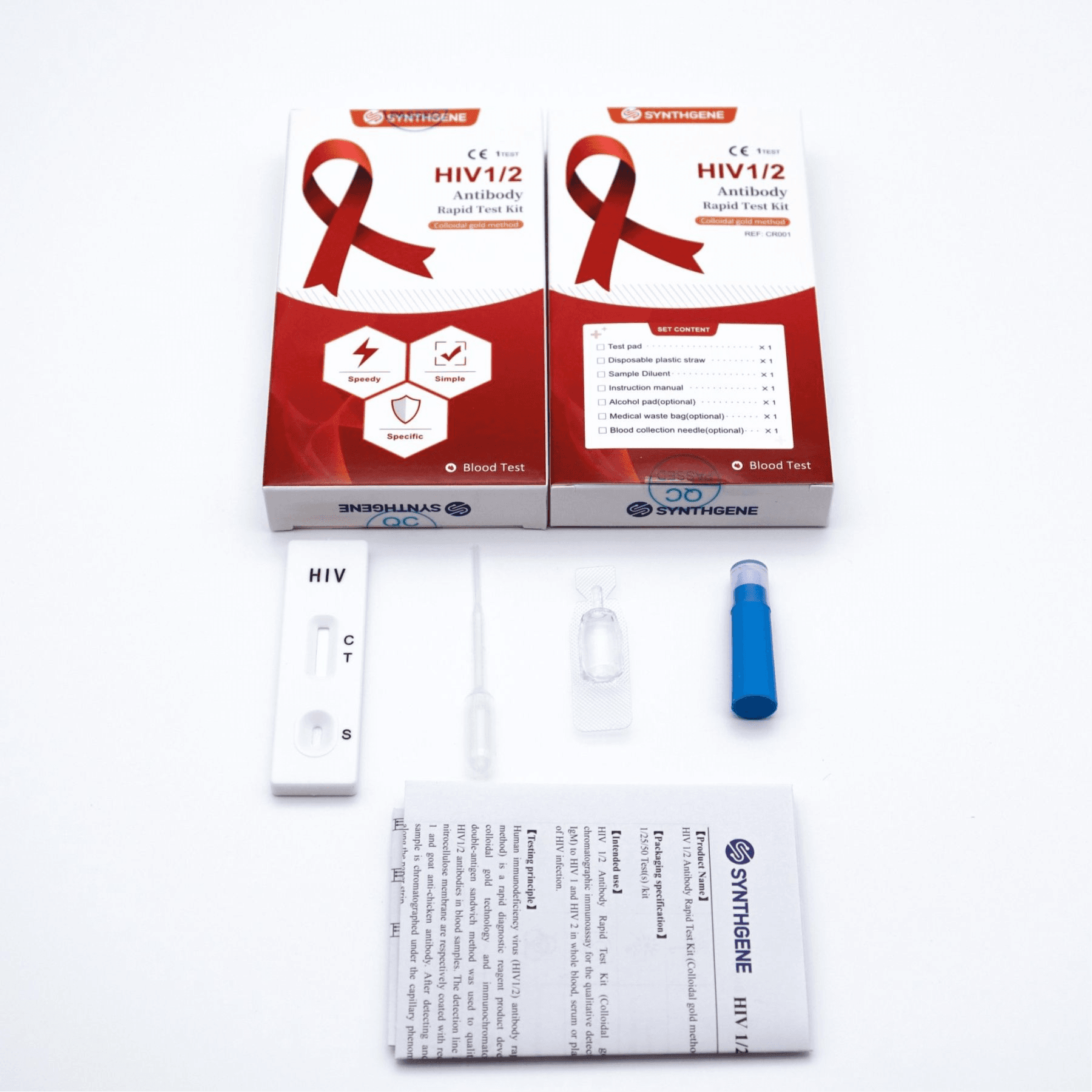 Antibody Rapid Test Kit HIV 1/2 (Colloidal gold method)