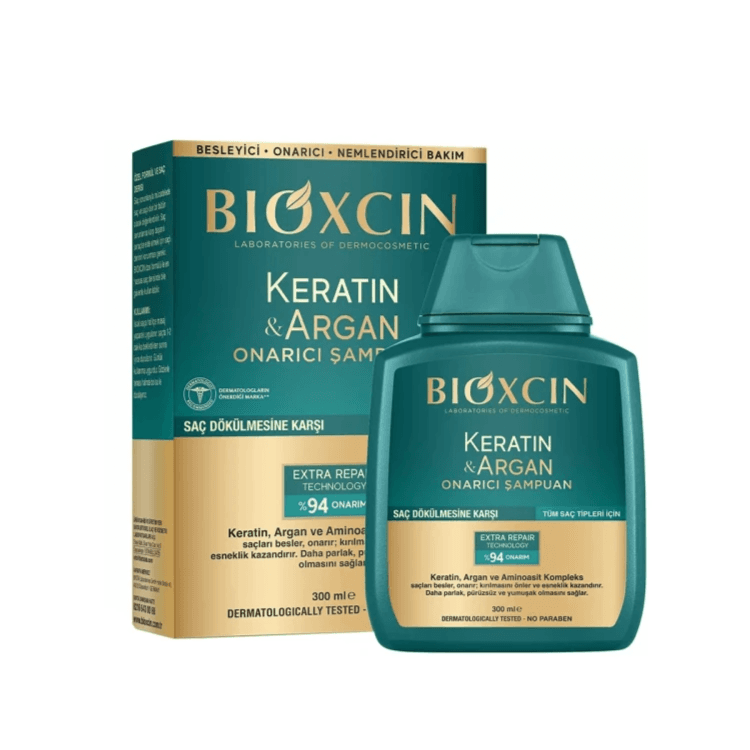 Bioxcin Keratin & Argan Repairing Shampoo for hair loss for all hair types 300ml