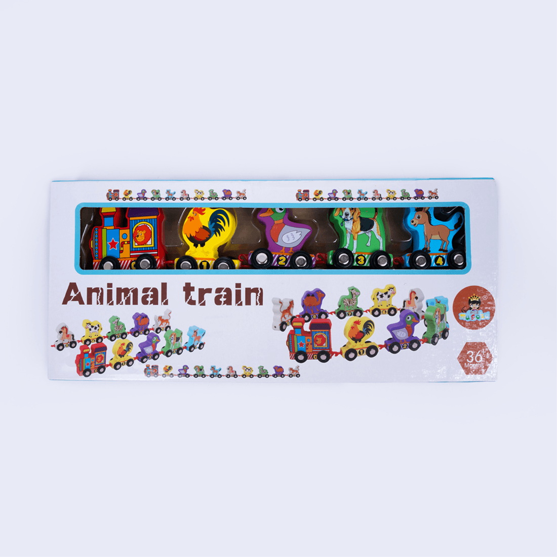 Animal Train Toy Set - Colorful Wooden Pull-Along Train with Animal Carriages | Educational Toy for Toddlers