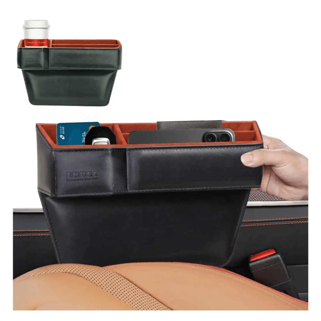 Car Seat Seam Storage Box (Color- Coffee)