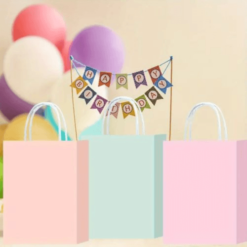 18Pcs Multicolor Kraft Gift Bags with Handles – Party & Business Use