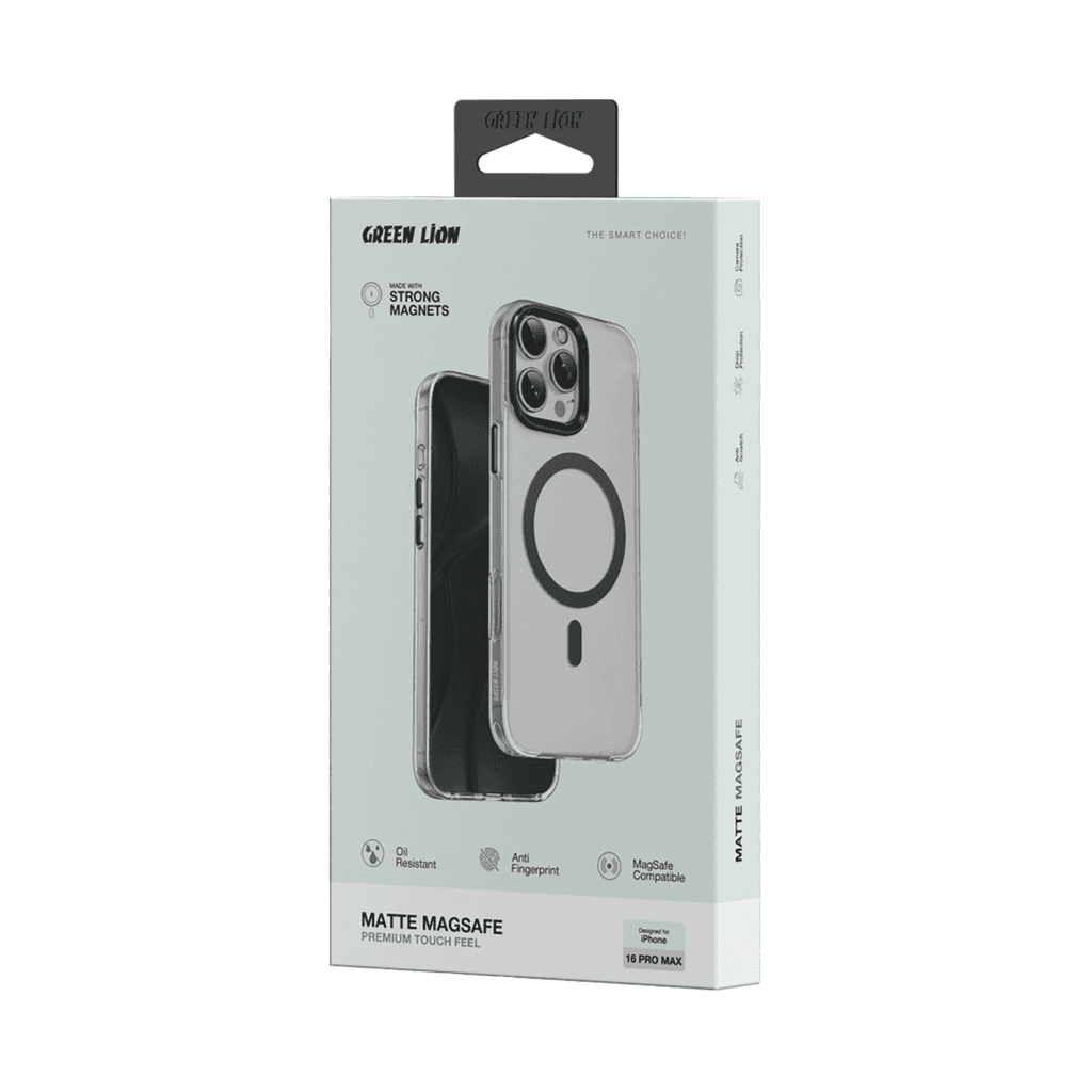 COVER FOR iPhone 16 series MagSafe Crystal ultra slim AUNTI- FINGERPRINT PREMIUM TOUCH MATT CLEAR TITANIUM  GREEN LION