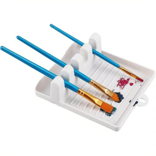 Paint Brush Holder With 4 Slots (White)