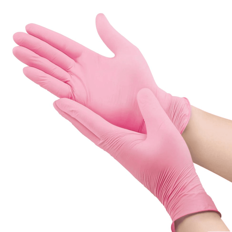 Novosafe Nitrile examination gloves powder free Size Xlarge Pink 100pcs