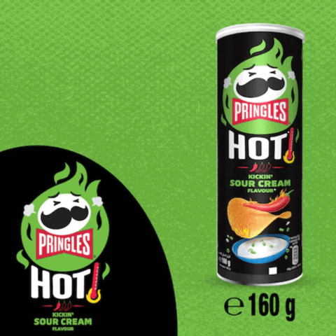 Pringles Hot Kickin' Sour Cream Flavour Potato Chips 160G