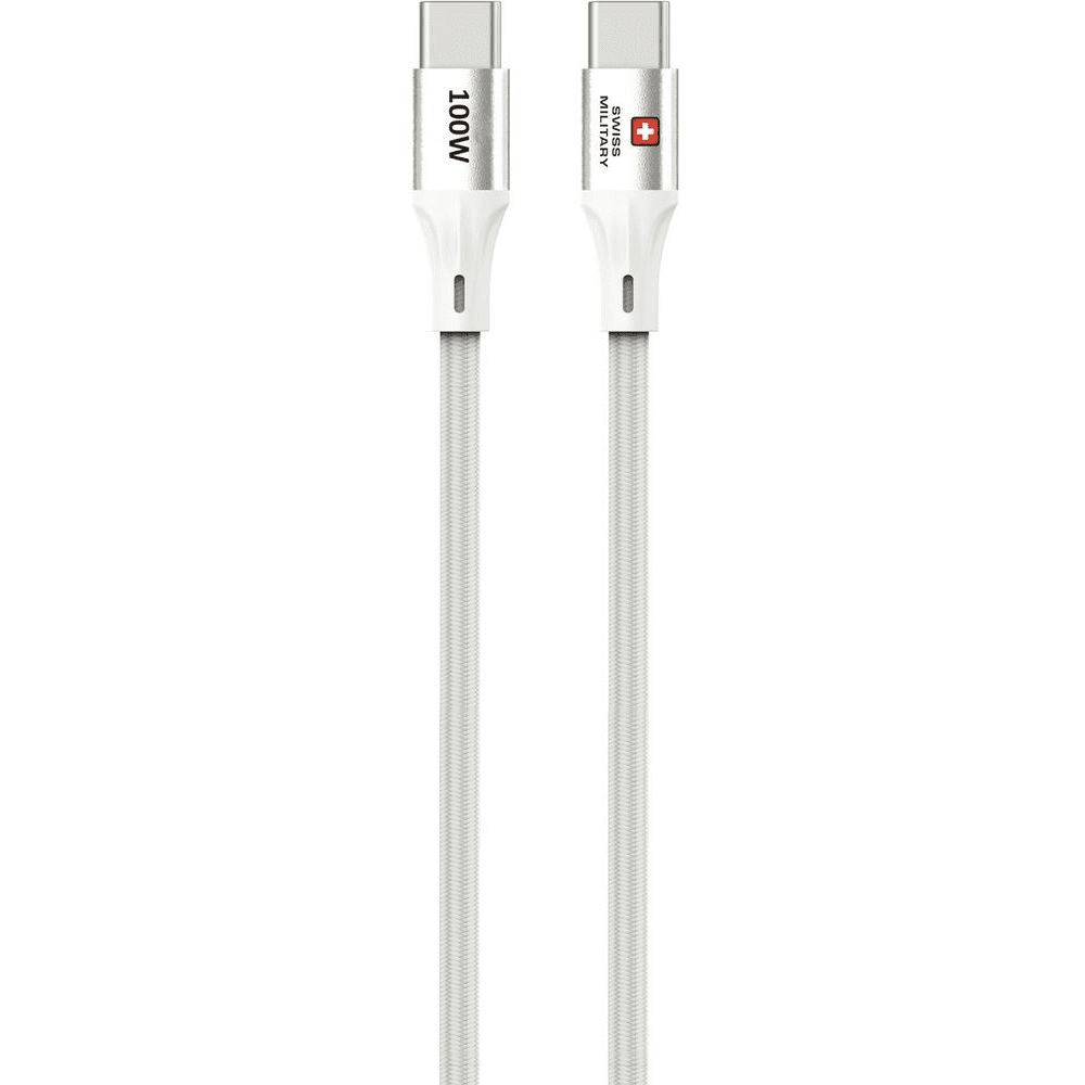 Swiss Military USB-C To USB-C Charging Cable 1.2M 100w White