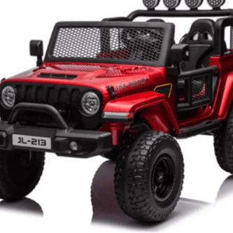 12V OFF ROAD LEATHER SEAT Red RIDE ON JEEP