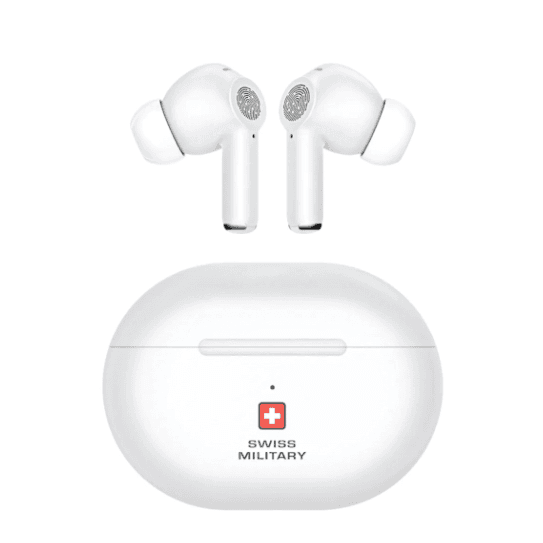 Swiss Military Delta 5 Truly Wireless Bluetooth In-Ear Earbuds - White