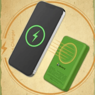 BLULORY- MAGNETIC WIRELESS CHARGING MOBILE POWER GAME CONSOLE (GP02) (Green)