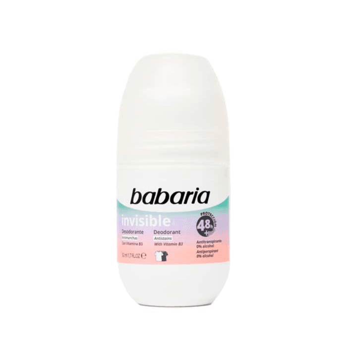Babaria invisible Deodorant roll-on anti-stains with vitamin b3 50ml