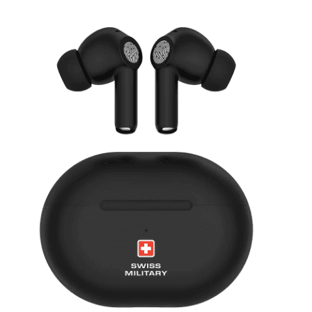 Swiss Military Delta 5 Truly Wireless Bluetooth In-Ear Earbuds - black