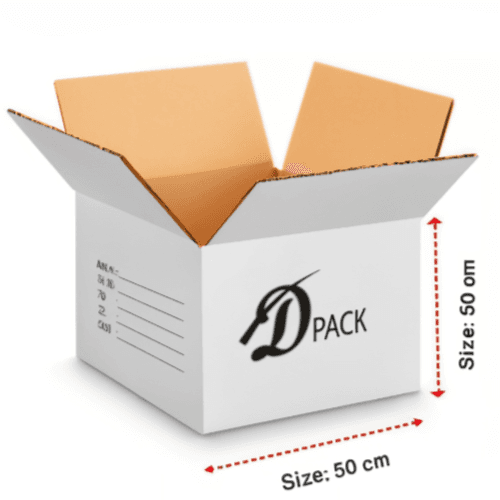D Pack Cartoon Box White -Medium  50X50X50 Cm (CTQL02)