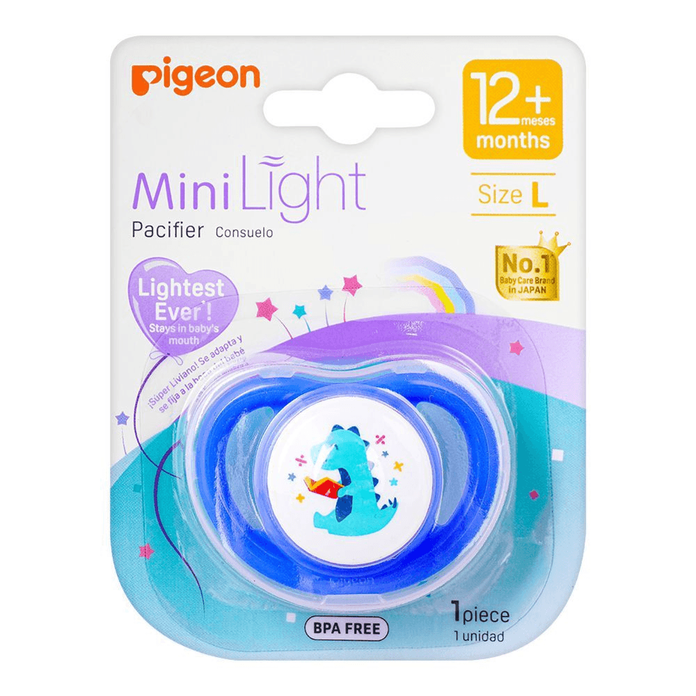Pigeon Mini Light Boy Pacifier Size L 12+ Months Dinosaur Decorated Ref 79909 1pcs