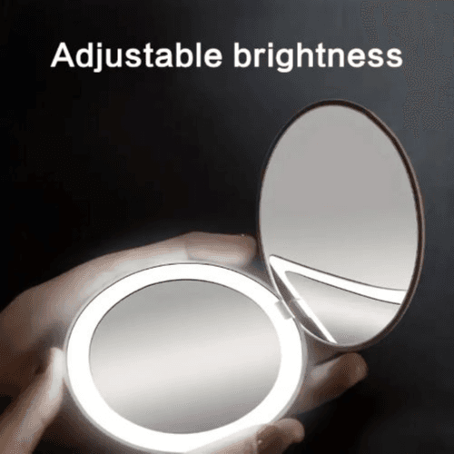 Rechargeable LED Lighted Makeup Mirror With 1X/2X Magnification (White)