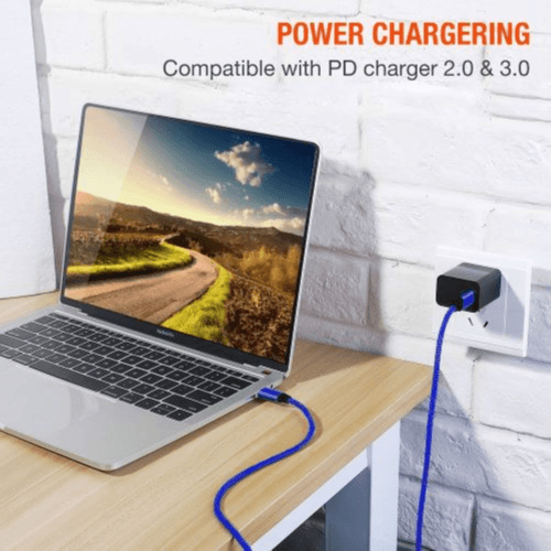 DATA CABLE USB-C TO USB-C 60W (XF-186) (Blue)