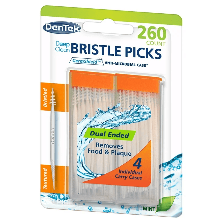 Dentek Bristle Picks dual ended for deep clean remove food and plaque 260 pcs
