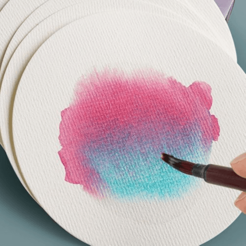 Premium Watercolor Paper Postcards 50pcs Round Shapes