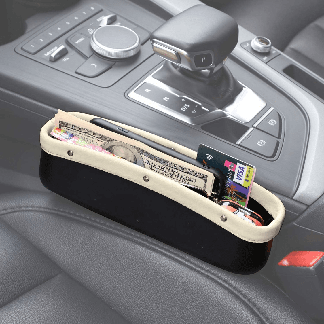 front car seat gap filler beige