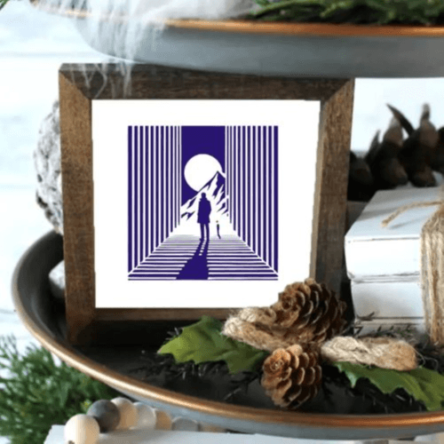 Mountain Scene Stencil - Reusable for Wood, Walls & Tiles