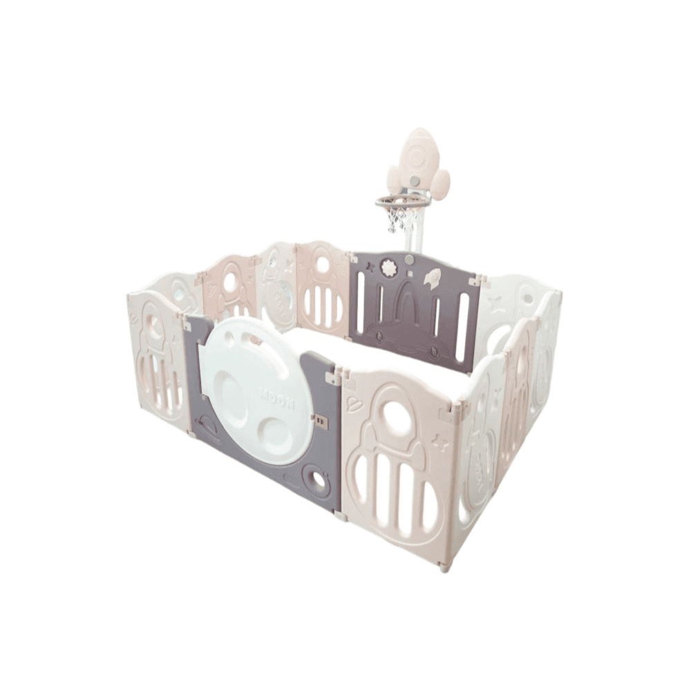 Foldable Playpen - 10 Simple Panel, 1 Game Panel, 1 Door, 1 Basketball Hoop