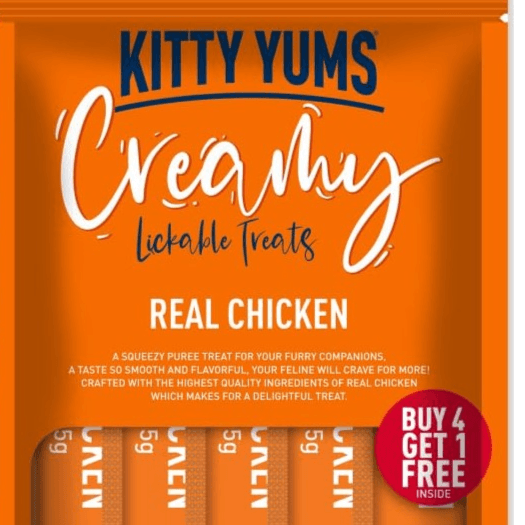 Kitty Yums Creamy Real Chicken 5 Sticks