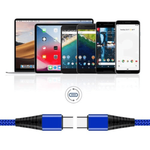 DATA CABLE USB-C TO USB-C 60W (XF-186) (Blue)