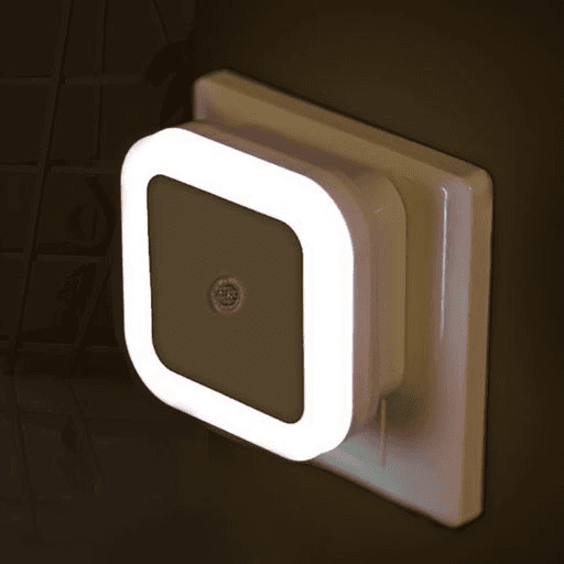 Socket square light control night light (Pink)