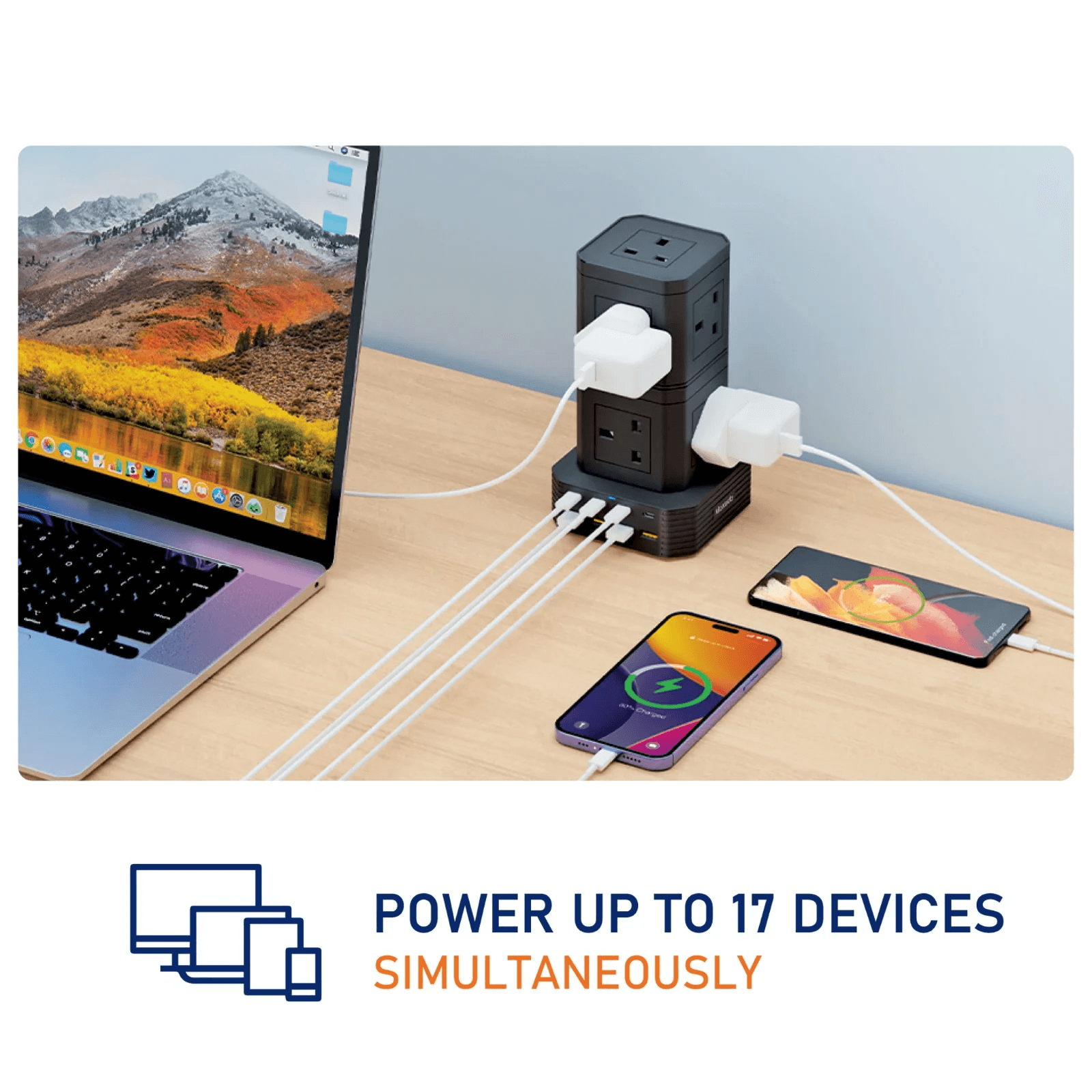 MOXEDO Smart Hub Power Strip, 65W Power Delivery