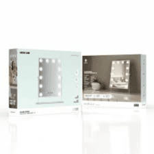 Glam Shine Makeup Mirror 12 LED Lights Green Lion -white