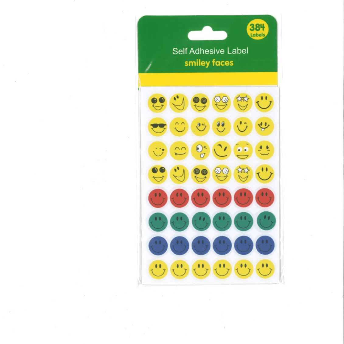 Self adhesive label smiley faces  384 labels 