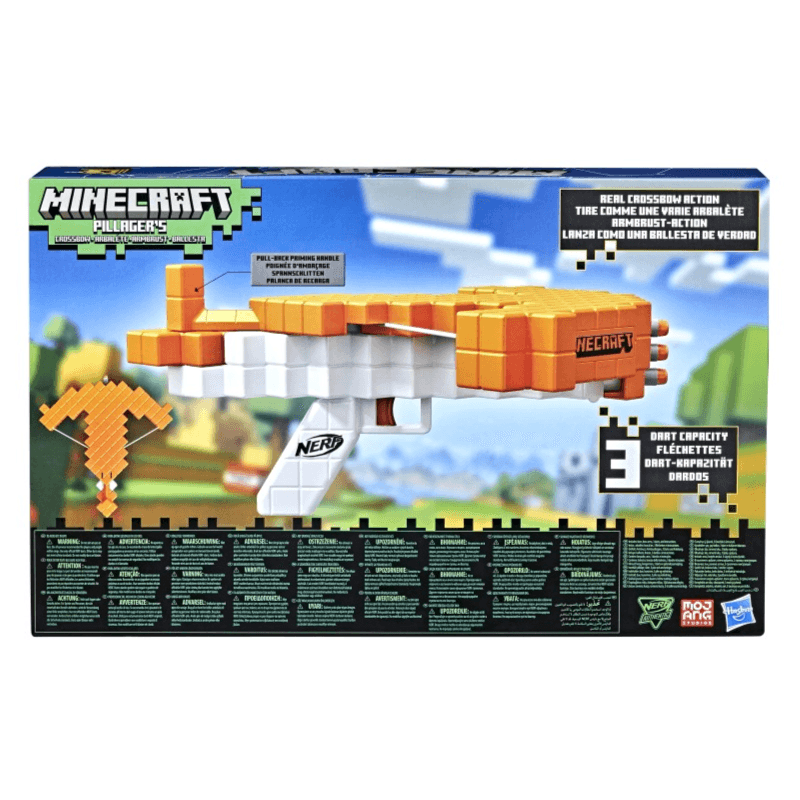 Hasbro- NERF Minecraft Pillager's Crossbow With 3 Darts