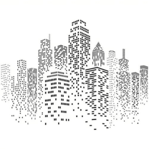 Cityscape Skyline Stencil 30cm - Durable Painting Template for Skyscrapers