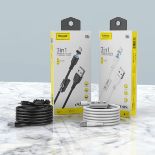 FONENG - 3 IN 1 MAGNETIC SUCTION CHARGING CABLE (X62)