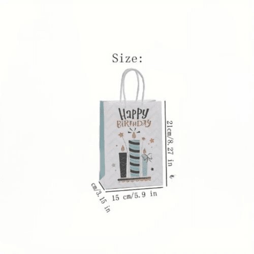 8pcs Cartoon Kraft Paper Gift Bags for Birthday & Party