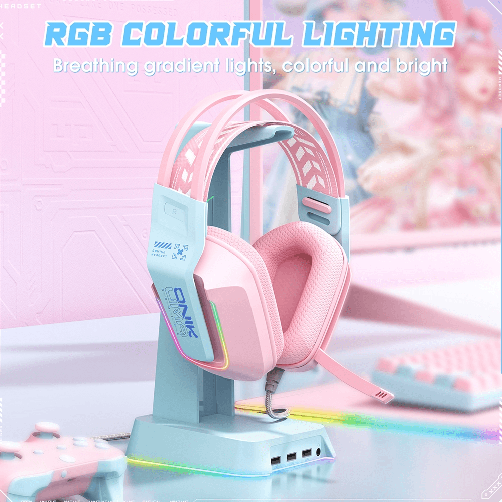 ONIKUMA X13 RGB WIRED GAMING HEADSET WITH MICROPHONE AND COLOURFUL LIGHTING