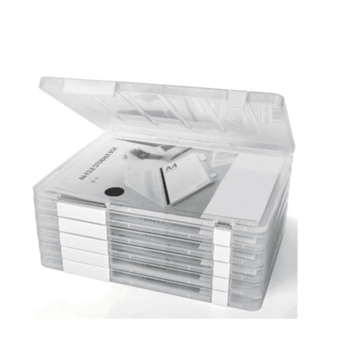 Transparent A4 File Storage Box - Dustproof Document Organizer, Durable PP (Small)