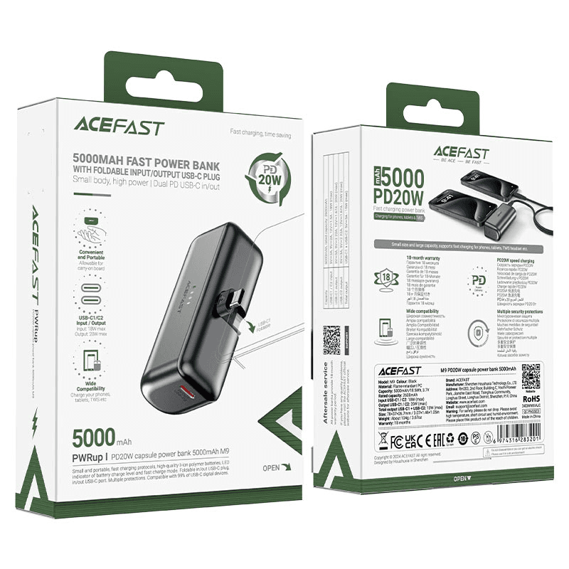 Acefast Fast Charge Power Bank M9 PD20W 5000mAh Acefast