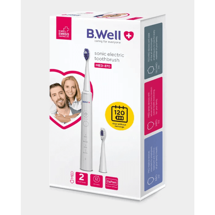 B.WELL SONIC ELECTRIC TOOTHBRUSH MED870 WHITE