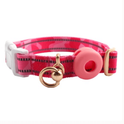 Dog Collars Airtag Reflective Nylon Large (Pink)