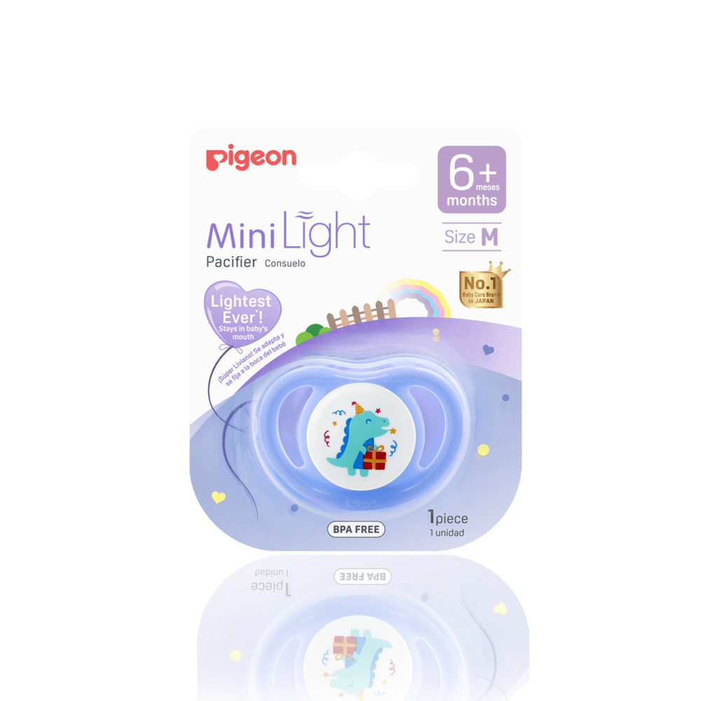 Pigeon Mini Light Boy Pacifier Size M 6+ Months Dinosaur Decorated Ref 79906 1pcs